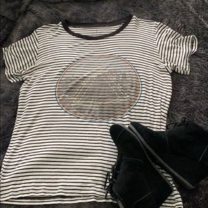 Life Clothing Co. Blk/Wht Striped Shirt
